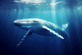 海洋中的鲸鱼海洋生态系统海洋哺乳动物