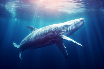 海洋中的鲸鱼鲸类动物海洋哺乳动物