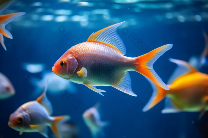 海洋中的大鱼群海洋生物海洋生态