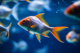 海洋中的大鱼群海洋生物大自然海洋