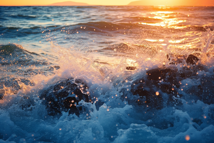 海浪风景海边海滩