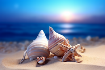 沙滩上的海螺<strong>贝壳</strong>海洋图片