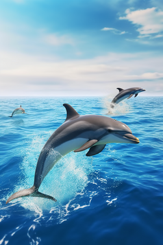 海洋中的海豚摄影图16