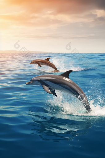 海洋中的海豚水下世界图片