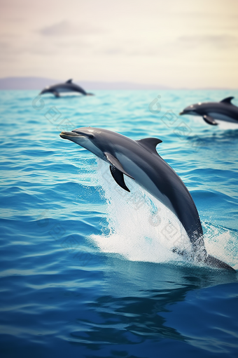 海洋中的海豚水下世界水下摄影