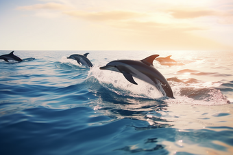 海洋中的海豚水下世界动物