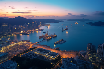 海港风景港口码头活动