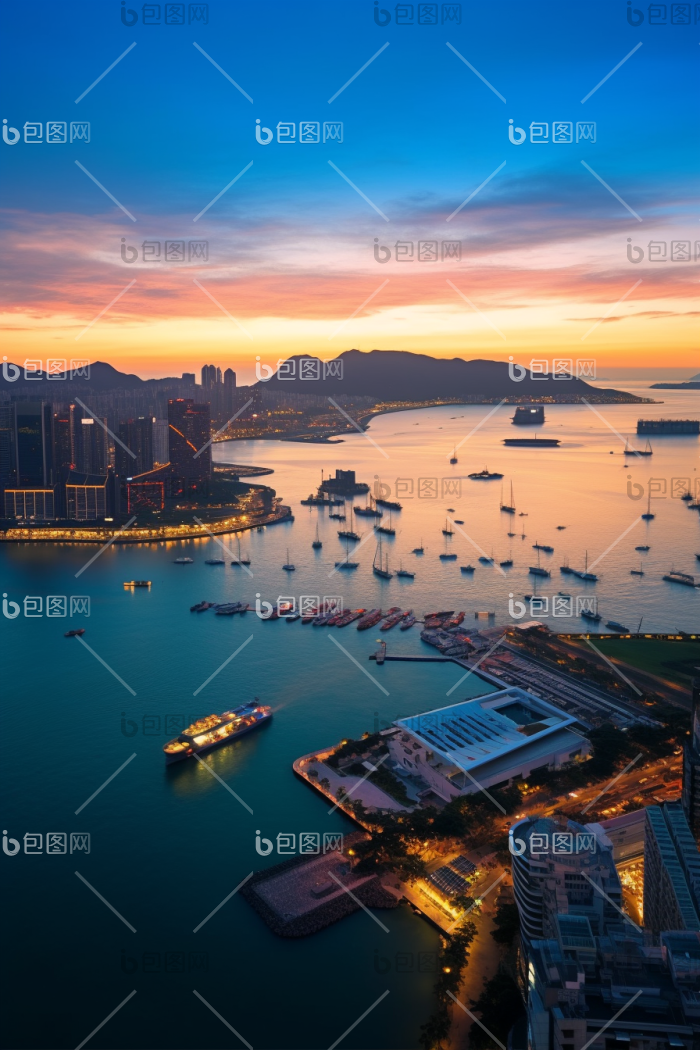 海港风景港口码头船只停靠图片-包图网