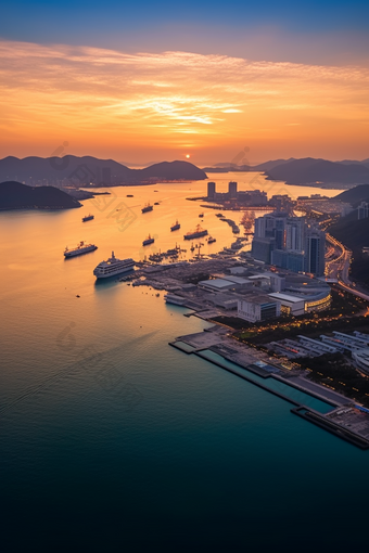 海港风景风景景色城市与