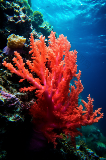海洋中的珊瑚海洋珊瑚生态<strong>珊瑚礁</strong>生态平衡