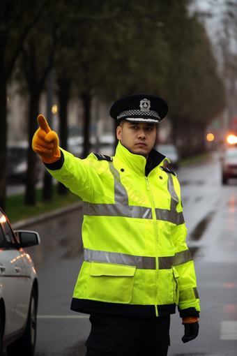 交警执勤畅通道路