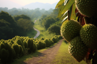 榴莲种植场景<strong>农田</strong>榴莲种植农场榴莲树