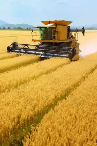 水稻收割粮食短日照