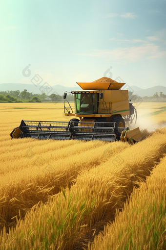 水稻收割禾本科种植