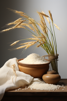 水稻制成大米摄影图1