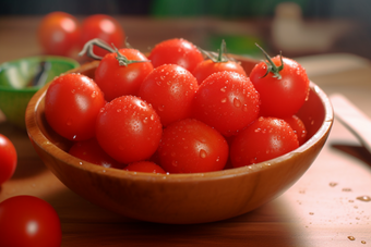 红色小番茄摄影画面