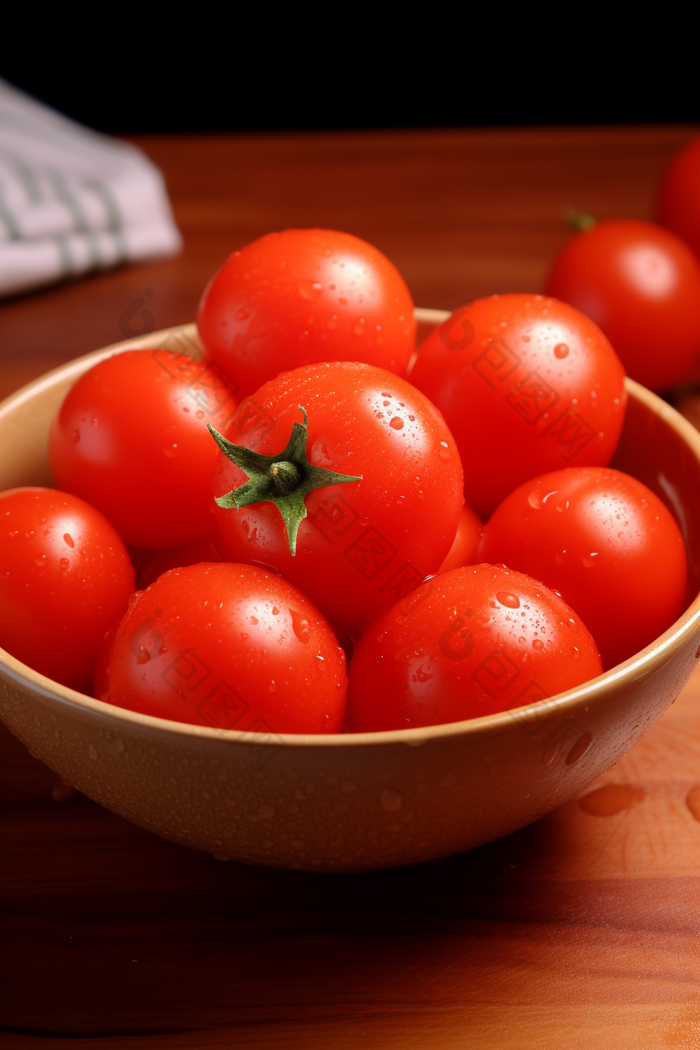 红色小番茄摄影照片