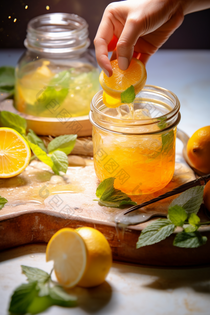 蜂蜜柚子茶饮料摄影健康饮品