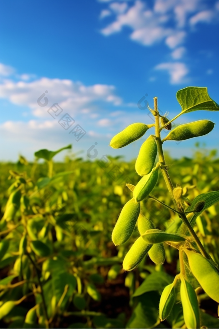 大豆特写豆科草本植物