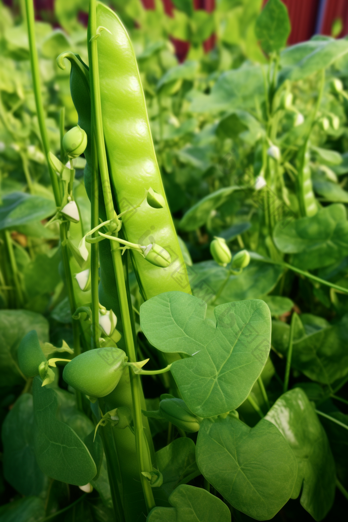 豌豆种植特写豆科青豆