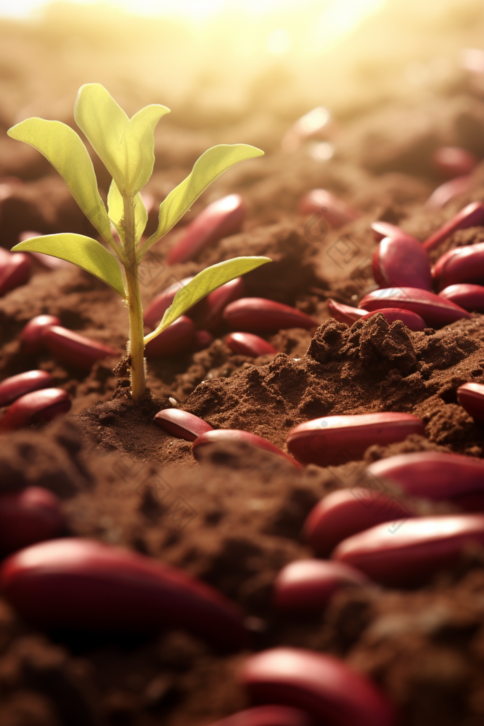 红豆种植特写高蛋白植物
