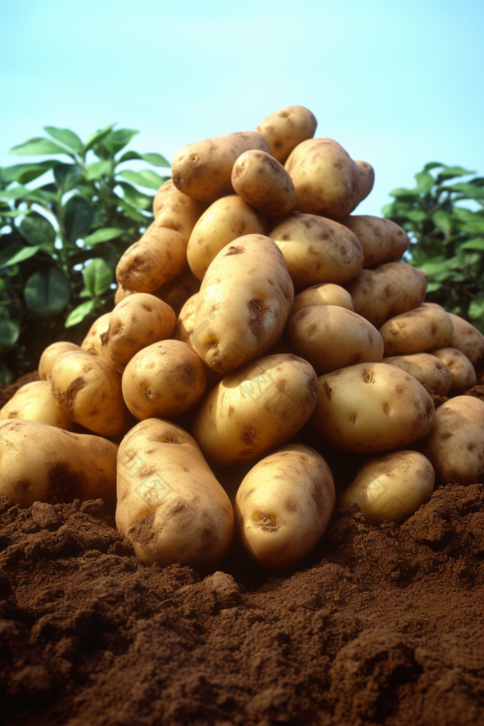 马铃薯地土豆草本植物