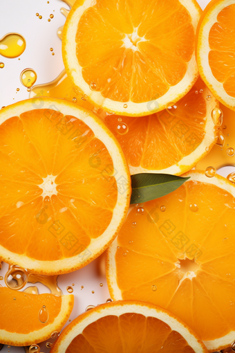 橙子特写鲜橙水滴饮食特写