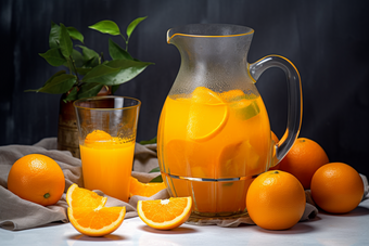 橙子汁果汁特写食品摄影