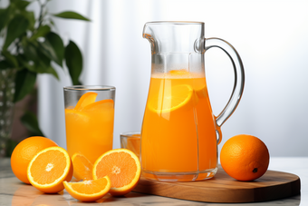 橙子汁果汁特写水果饮品