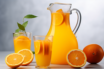 橙子汁饮品美食橙汁杯子