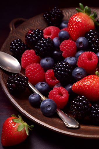 覆盆子草莓果盘果蔬拼盘美味水果