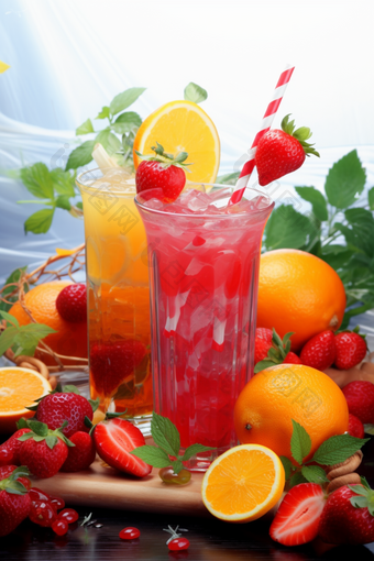 草莓汁水果饮料果汁美食