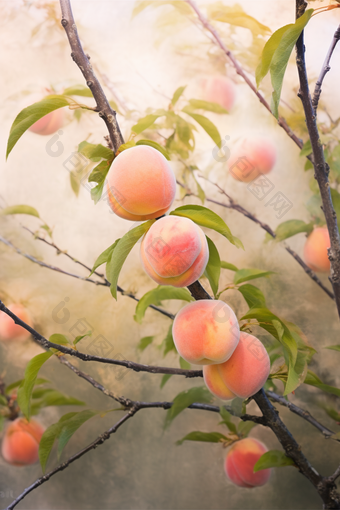 桃子种植场景桃园风光图片