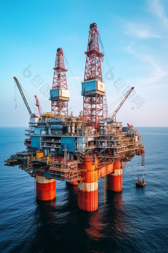 油气勘探平台海上商业摄影
