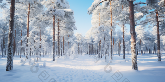 冬天的雪景雾松森林松松冬季高清图片下载-包图网