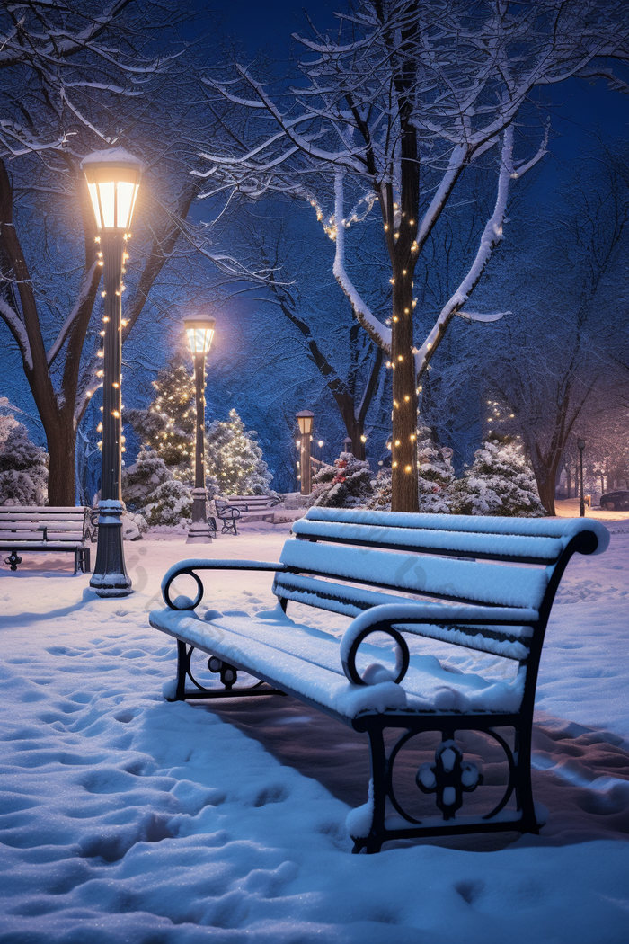 夜晚下雪的图片真实图片