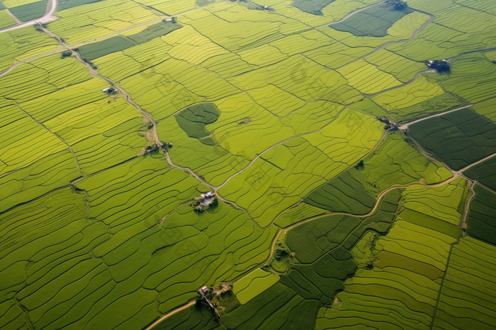 水稻田航拍农业绿色