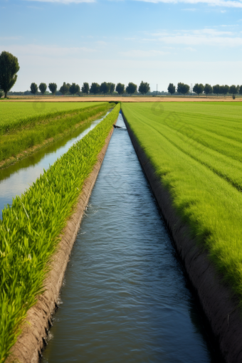 农田水渠排水设施绿色