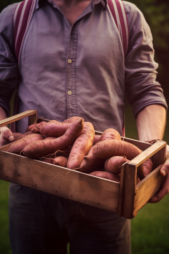 红薯采摘农产品农村风光