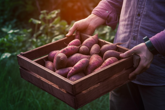 红薯采摘农产品农村生活