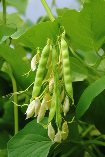 四季豆种植场景蔬菜农场农田风光