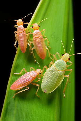 特写危害蔬菜种植<strong>害虫</strong>麦蚜摄影图