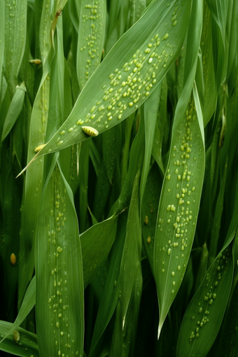 蔬菜绿色麦蚜在庄稼上爆发摄影图