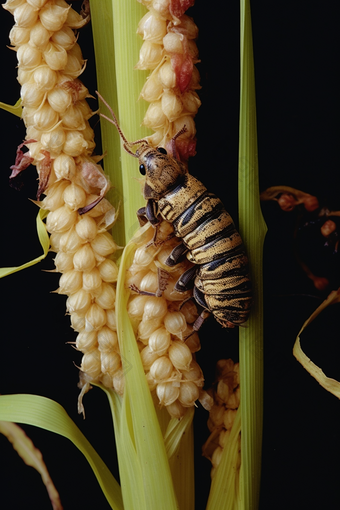 动物防疫农作物玉米螟幼虫摄影图
