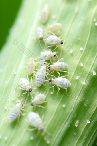 水稻农作物病虫啃食摄影图
