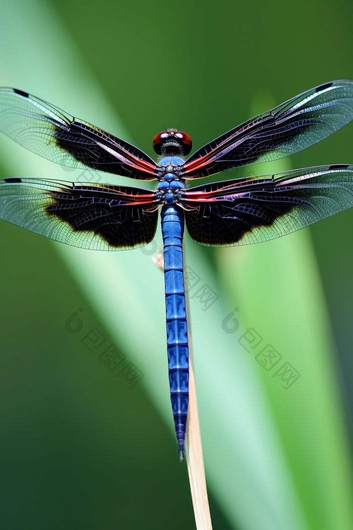 张开翅膀的蜻蜓摄影图