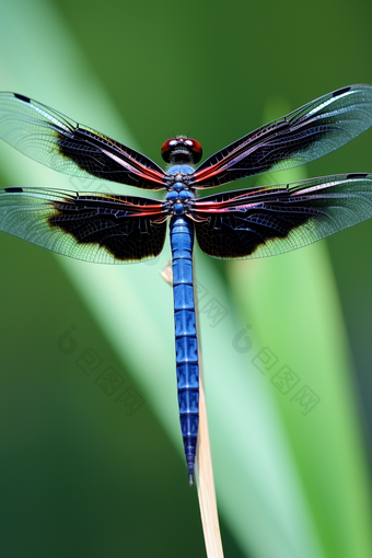 张开翅膀的蜻蜓摄影图