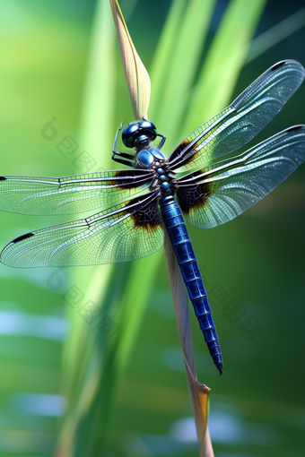 美丽<strong>翅膀</strong>的蜻蜓摄影图
