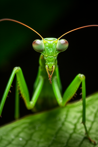 站立的螳螂摄影图