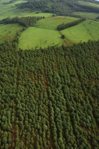 高标准农田建设植树造林航拍培育环境